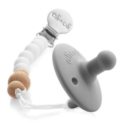 Ali+Oli Pacifier Set (Soft Blue & Gray)