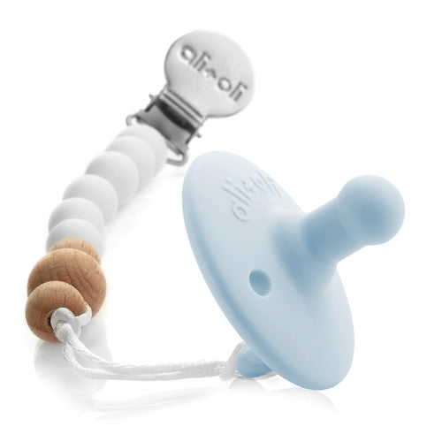 Ali+Oli Pacifier Set (Soft Blue & Gray)