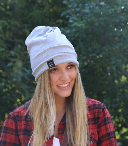Light Gray Peek-a-Boo Beanie