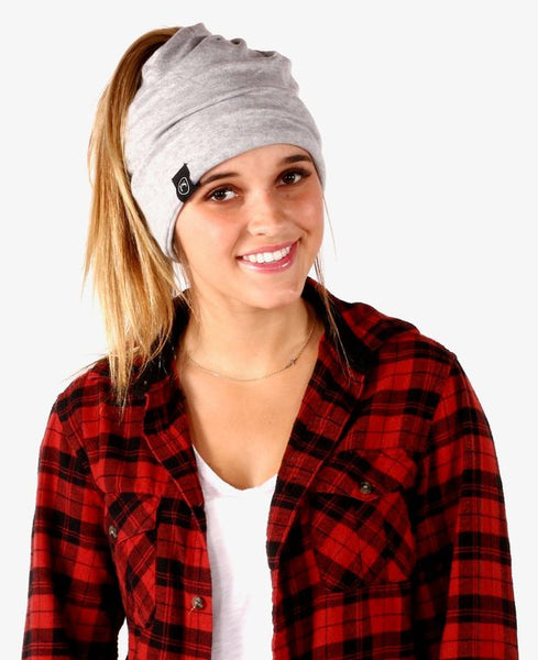 Light Gray Peek-a-Boo Beanie