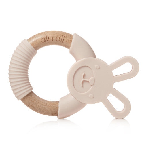 Ali+Oli Bunny Teether (Soft Pink)