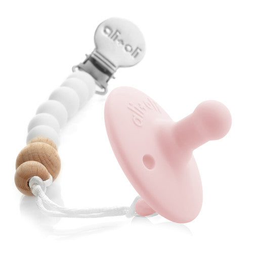 Ali+Oli Pacifier Set (Pink & White)