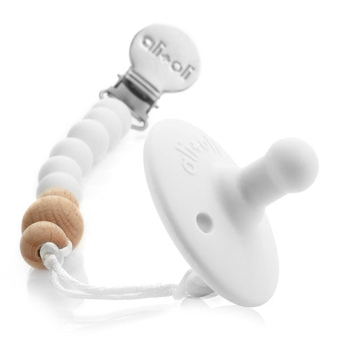Ali+Oli Pacifier Set (Pink & White)
