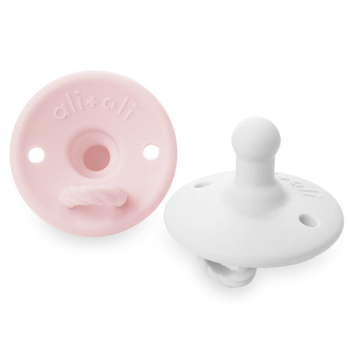 Ali+Oli Pacifier Set (Pink & White)