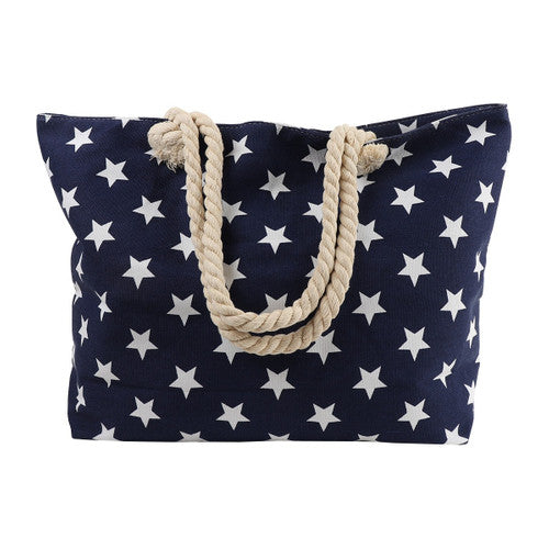 Navy Stars Tote Bag