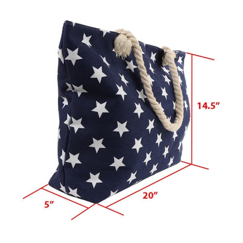 Navy Stars Tote Bag
