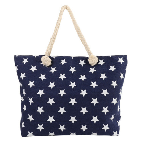 Navy Stars Tote Bag
