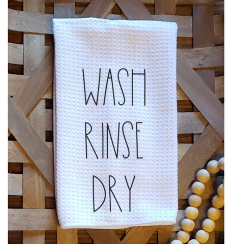 Dunn-Inspired Dishtowel - Wash Rinse Dry