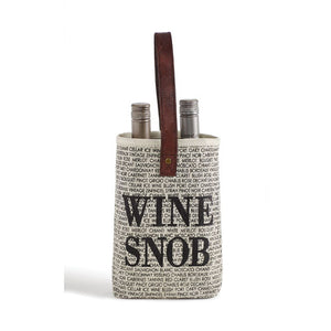 Wine Snob Up-Cycled Canvas Double Wine Bag